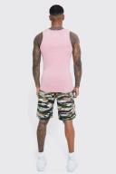 Elastic Waist Relaxed Camo Cargo Short
