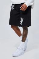 Elastic Waist Relaxed Dragon Cargo Short