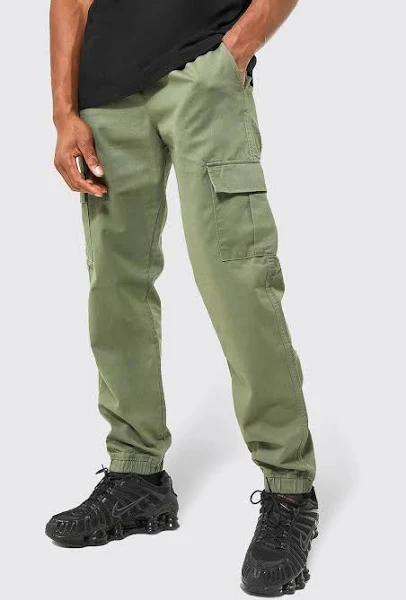 Elastic Waist Slim Fit Cargo Trouser