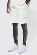 Elastic Waist Straight Utility Cargo Short