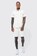 Elastic Waist Straight Utility Cargo Short