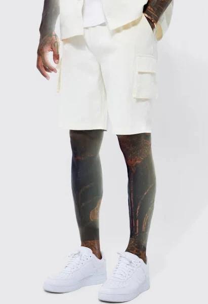 Elastic Waist Straight Utility Cargo Short