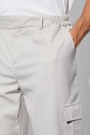Elasticated Straight Leg Cargo Suit Trousers
