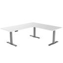 Electric Corner Standing Desk | L Shaped Sit Stand Desk White / 2000x1800mm / Grey