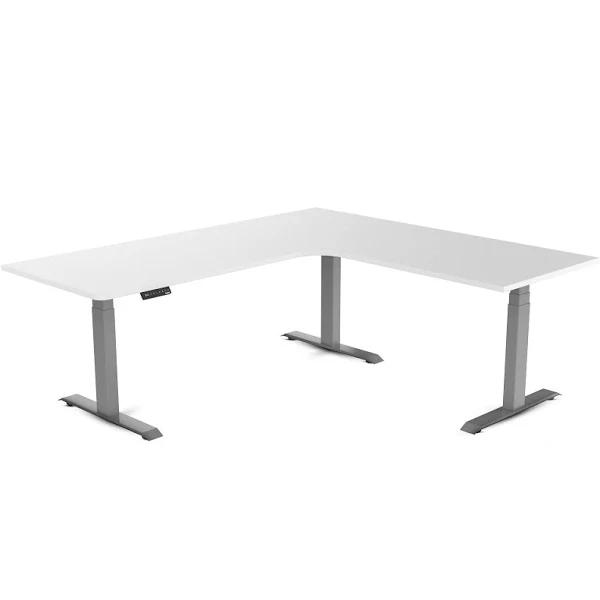 Electric Corner Standing Desk | L Shaped Sit Stand Desk White / 2000x1800mm / Grey