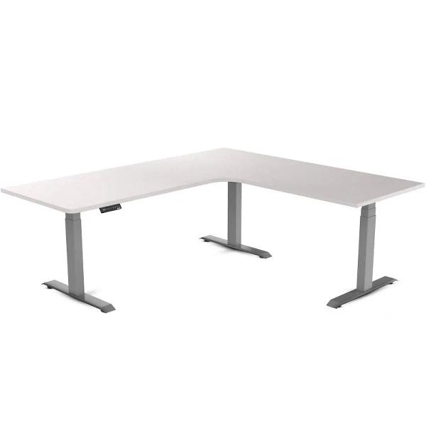Electric Corner Standing Desk | L Shaped Sit Stand Desk White Alaskan / 2000x1800mm / Grey