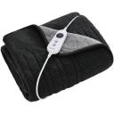Electric Heated Throw Blanket 120cm x 160cm Black