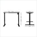 Electric Motorised Height Adjustable Standing Desk Black Frame 140cm - Natural Oak