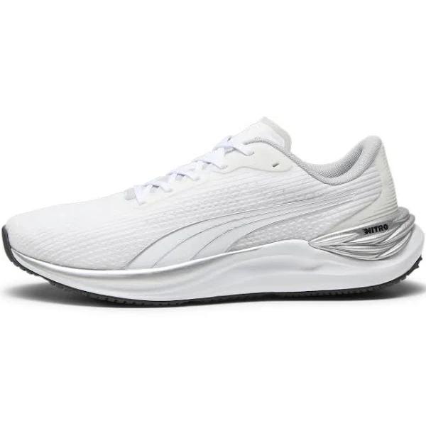 Electrify Nitro 3 Men's Running Shoes in White/Speed green/silver, Size 8.5 by Puma