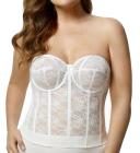 Elila Underwired Lace Strapless Longline Bra - White - 26g White
