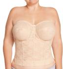 Elila Underwired Lace Strapless Longline Bra - White - 26g White
