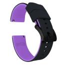 Elite Silicone Watch Band / Strap in Black/Purple w/ Black Buckle, Width 22mm | Barton