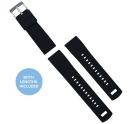 Elite Silicone Watch Band / Strap in Black/Yellow w/ Steel Buckle, Width 18mm | Barton