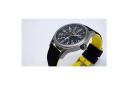 Elite Silicone Watch Band / Strap in Black/Yellow w/ Steel Buckle, Width 18mm | Barton
