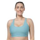 Ell & Voo Womens Trinity Ribbed Sports Bra Blue M