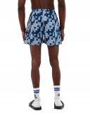 Ellesse Yves Swim Shorts in Blue and Grey Square Print