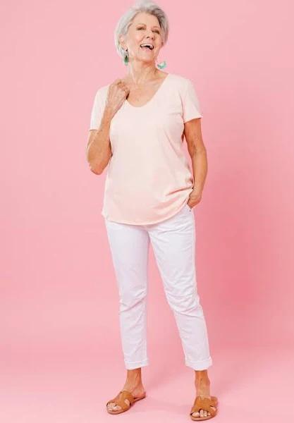 Elm Fundamental Vee Tee Pink