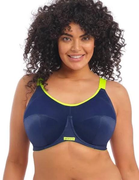 Elomi Energise Underwire Sports Bra with J Hook, Navy (EL8041) 44D