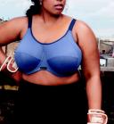 Elomi Plus Size Energise Underwire Sports Bra - Vintage Denim - Size 36FF