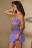 Embellished A-Line Mini Skirt in Purple, 18
