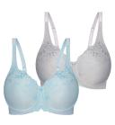 Embroidered Minimiser Twin Pack Underwired Bra in Green - 16G - Triumph
