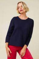 Emerge Merino Rib Boatneck Sweater - Navy - Womens - Size L - Ezibuy