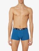 Emporio Armani 3 Pack Monogram Logo Trunks, Size S, Blue