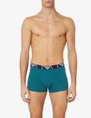 Emporio Armani 3 Pack Monogram Logo Trunks, Size S, Blue