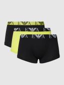 Emporio Armani 3 Pack Monogram Logo Trunks, Size XL, Black