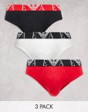 Emporio Armani Bodywear 3 Pack Logo Briefs in Multi