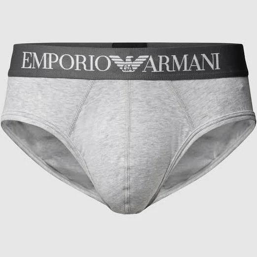 Emporio Armani Melange Stretch Cotton Brief Grey