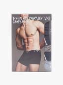 Emporio Armani Men's 3-Pack Bold Monogram Trunks - Marine/Pewter/Iron - S