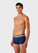 Emporio Armani Organic Cotton Megalogo Trunks - Navy - M