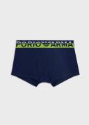 Emporio Armani Organic Cotton Megalogo Trunks - Navy - M