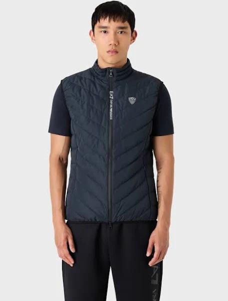 Emporio Armani - Premium Shield Packable Gilet, 100% Polyester, Navy Blue, Size: M
