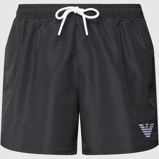 Emporio Armani Recycled Fabric Swim Shorts With Drawstring -Black 56