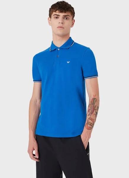 Emporio Armani Short Sleeved Polo T Shirt Blue