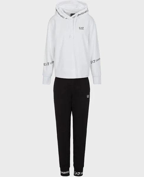 Emporio Armani - Stretch Cotton Tracksuit, 94% Cotton 6% Elastane, White 1, Size: XL