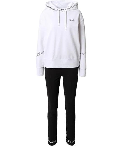 Emporio Armani - Stretch Cotton Tracksuit, 94% Cotton 6% Elastane, White 1, Size: XXS