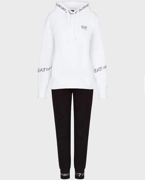 Emporio Armani - Stretch Cotton Tracksuit, 94% Cotton 6% Elastane, White, Size: XXS