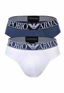 Emporio Armani - Two-Pack of Endurance Logo Briefs, 95% Cotton 5% Elastane, White, Size: L