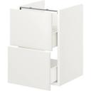 ENHET Base Cabinet For Washbasin W 2 Drawers, White/Oak Effect