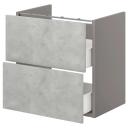 ENHET Base CB F Washbasin W 2 Drawers, grey/concrete Effect