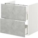ENHET Base CB F Washbasin W 2 Drawers, grey/concrete Effect