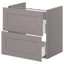 ENHET Base CB F Washbasin W 2 Drawers, Grey/Grey Frame