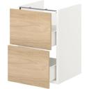 ENHET Base CB F Washbasin W 2 Drawers, grey/high-gloss White