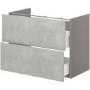 ENHET Base CB F Washbasin W 2 Drawers, grey/high-gloss White