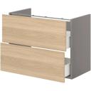 ENHET Base CB F Washbasin W 2 Drawers, grey/high-gloss White