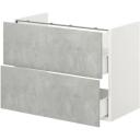 ENHET Base CB F Washbasin W 2 Drawers, grey/high-gloss White