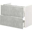 ENHET Base CB F Washbasin W 2 Drawers, White/Concrete Effect